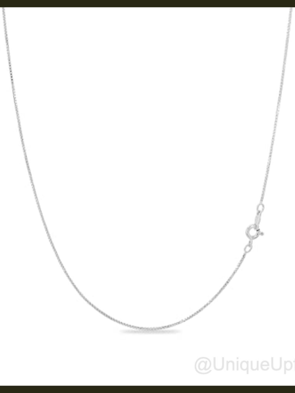 18K Gold Plated Sterling Silver Box Chain Necklace 18 Inch